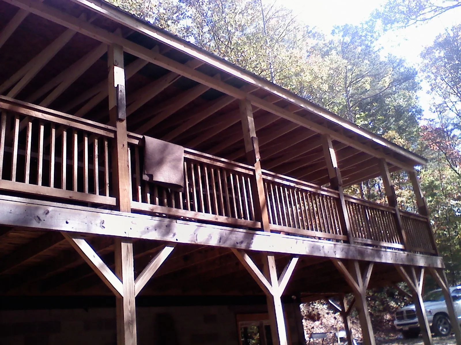 Timber framing under a new elevated porch and deck — Roof Leak Repair in Wytheville by Roofing Brothers